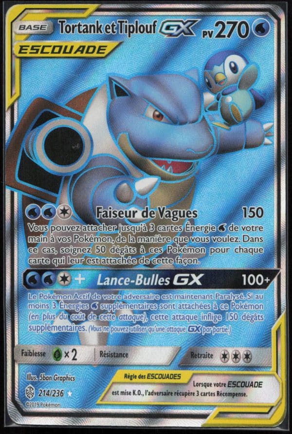 TORTANK & TIPLOUF GX FA 214/236 – ECLIPSE COSMIQUE – POKEMON FR 2019
