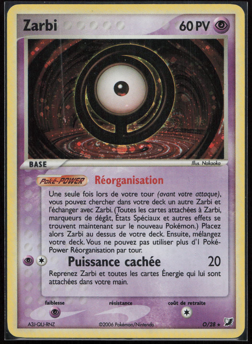 zarbi-holo-o-28-forces-cachees-pokemon-fr-2006-nm-fuji-store (1) ZARBI HOLO O-28 - FORCES CACHEES - POKEMON FR 2006